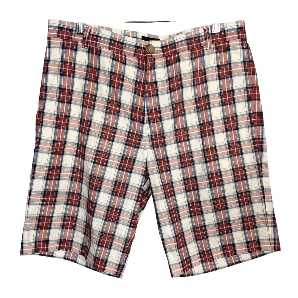 A.P.C. Shorts Mens Medium Tartan Plaid Cotton Linen Preppy Collegiate Golf NEW